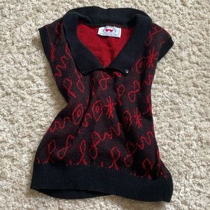vintage red and black sweater vest